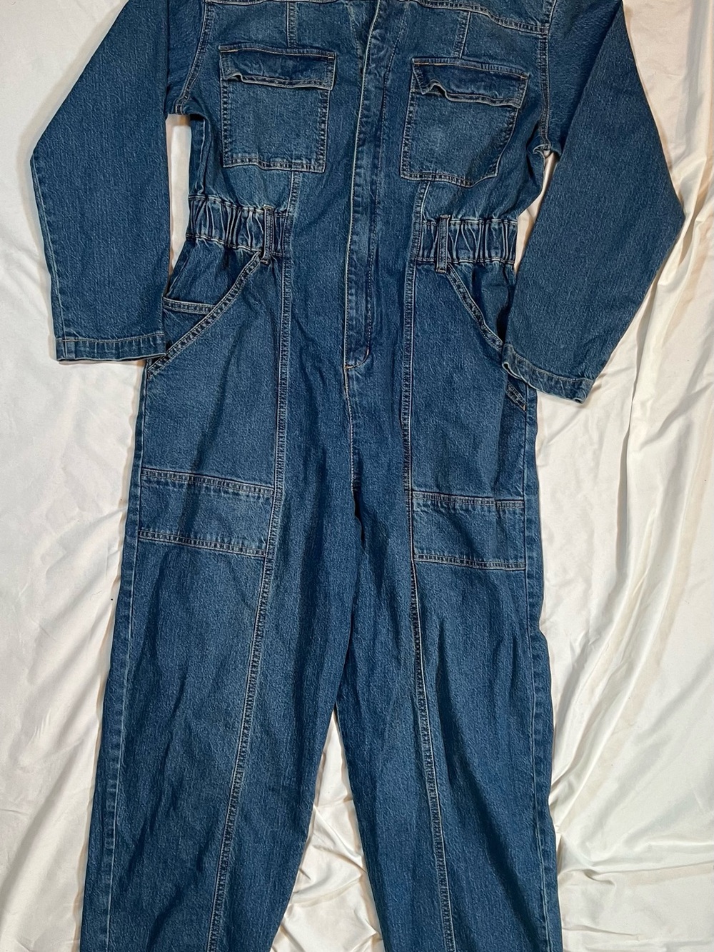 Universal Threads Blue Denim Jumpsuit with Elastic Waist